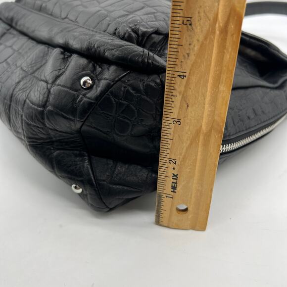 Aimee Kestenberg Leather Shoulder Bag Black Croco - Picture 8 of 15
